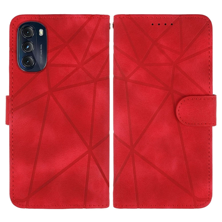 For Motorola Moto G 5G 2022 Skin Feel Geometric Lines Leather Phone Case