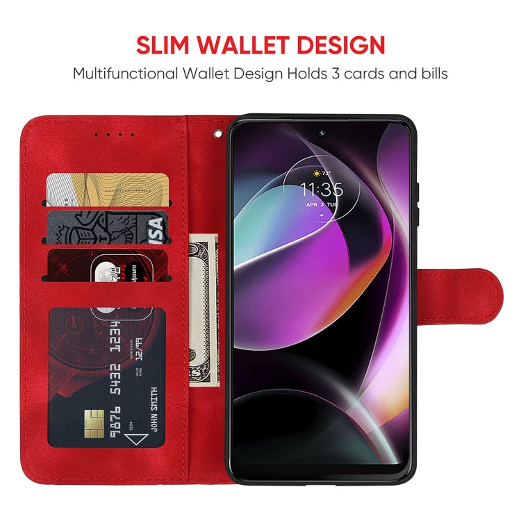 For Motorola Moto G 5G 2022 Skin Feel Geometric Lines Leather Phone Case