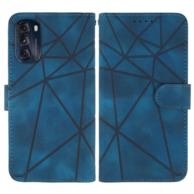 For Motorola Moto G 5G 2022 Skin Feel Geometric Lines Leather Phone Case