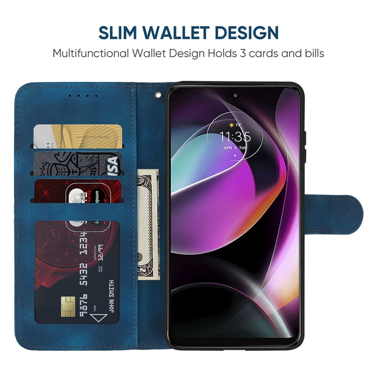 For Motorola Moto G 5G 2022 Skin Feel Geometric Lines Leather Phone Case