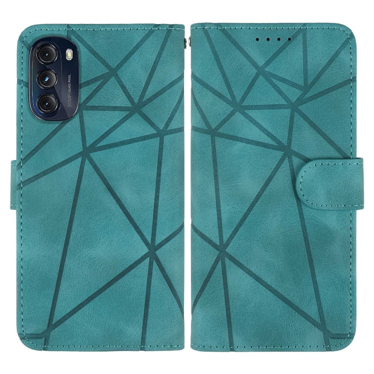 For Motorola Moto G 5G 2022 Skin Feel Geometric Lines Leather Phone Case