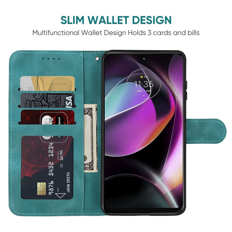 For Motorola Moto G 5G 2022 Skin Feel Geometric Lines Leather Phone Case