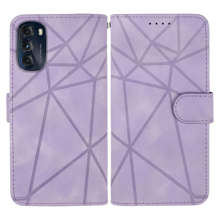 For Motorola Moto G 5G 2022 Skin Feel Geometric Lines Leather Phone Case