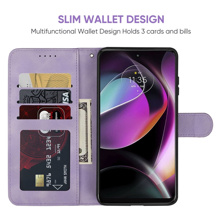 For Motorola Moto G 5G 2022 Skin Feel Geometric Lines Leather Phone Case
