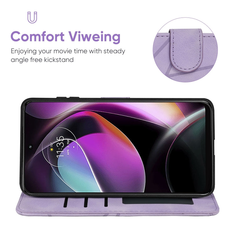 For Motorola Moto G 5G 2022 Skin Feel Geometric Lines Leather Phone Case