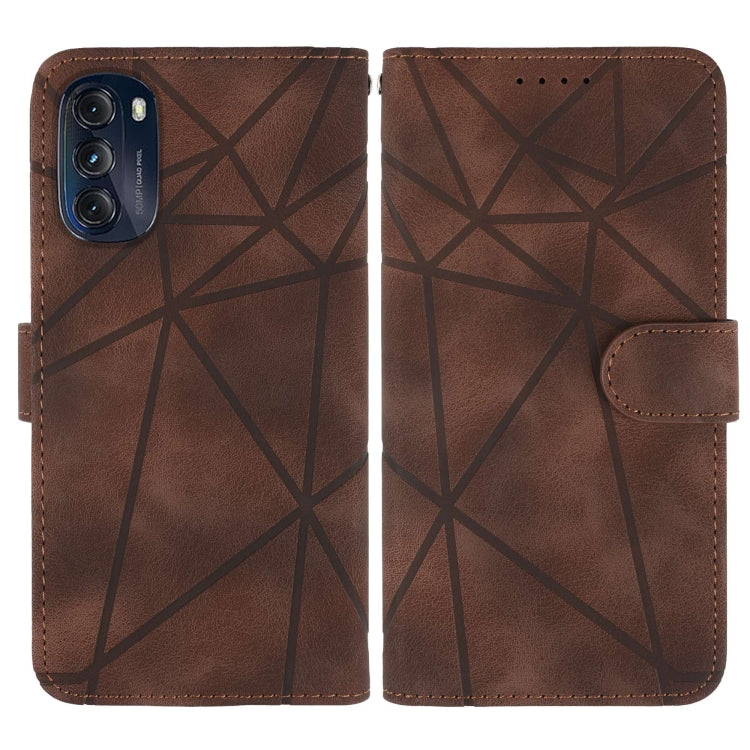 For Motorola Moto G 5G 2022 Skin Feel Geometric Lines Leather Phone Case