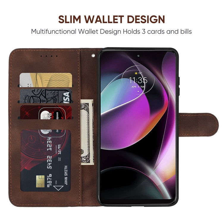 For Motorola Moto G 5G 2022 Skin Feel Geometric Lines Leather Phone Case