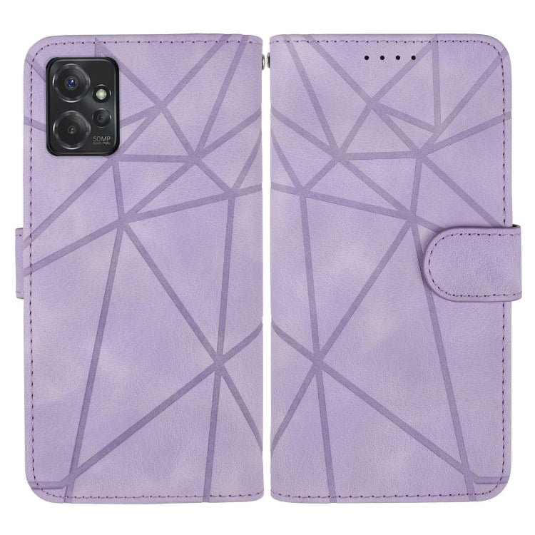 For Motorola Moto G 5G 2023 Skin Feel Geometric Lines Leather Phone Case