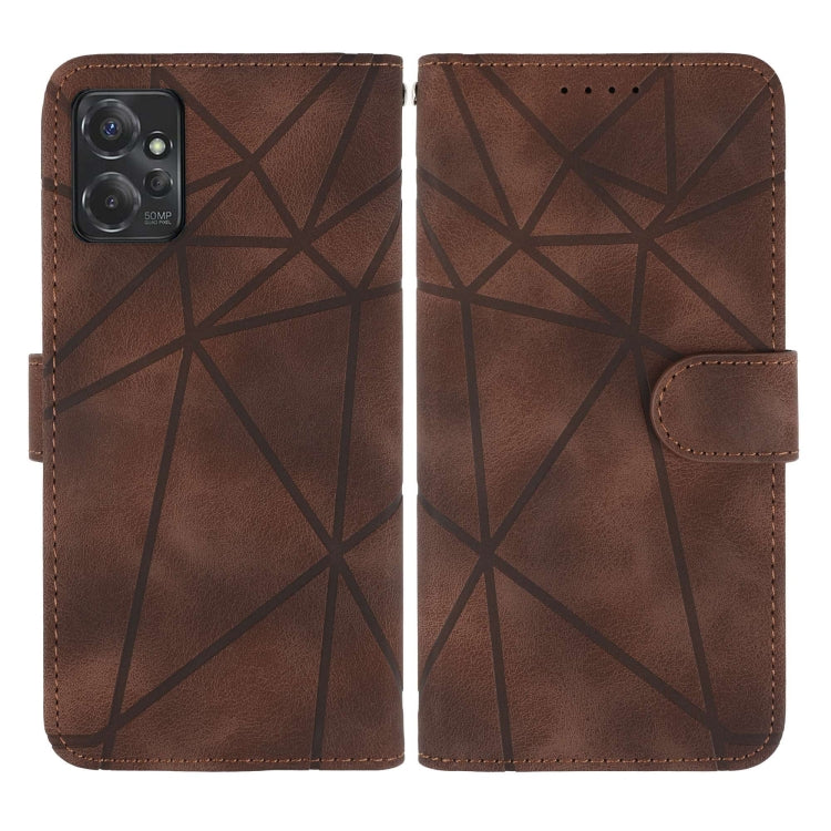 For Motorola Moto G 5G 2023 Skin Feel Geometric Lines Leather Phone Case