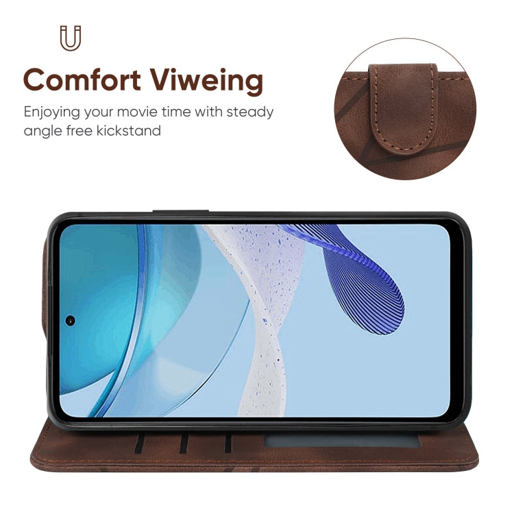 For Motorola Moto G 5G 2023 Skin Feel Geometric Lines Leather Phone Case