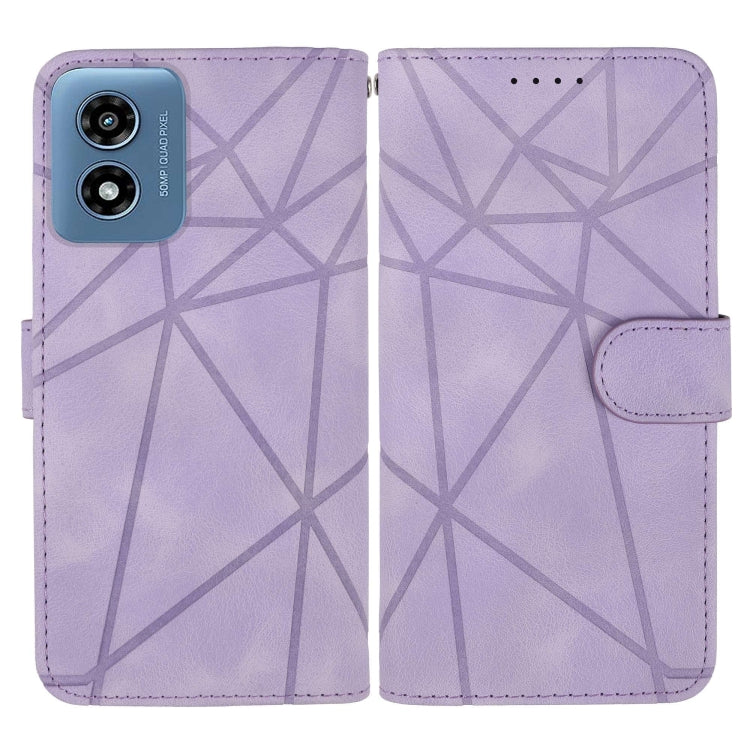 For Motorola Moto G Play 4G 2024 Skin Feel Geometric Lines Leather Phone Case
