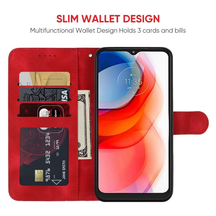 For Motorola Moto G Play 2021 Skin Feel Geometric Lines Leather Phone Case