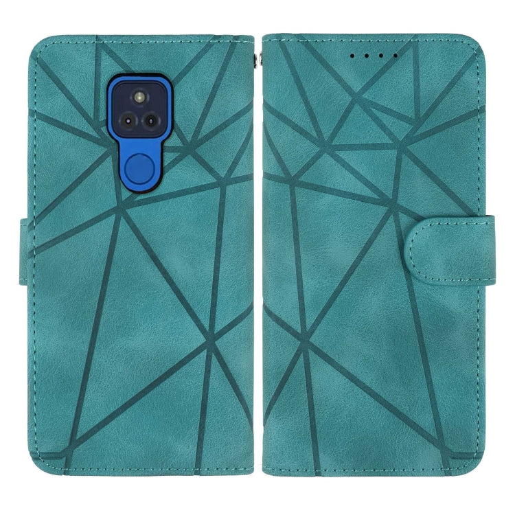 For Motorola Moto G Play 2021 Skin Feel Geometric Lines Leather Phone Case