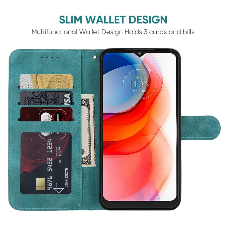 For Motorola Moto G Play 2021 Skin Feel Geometric Lines Leather Phone Case