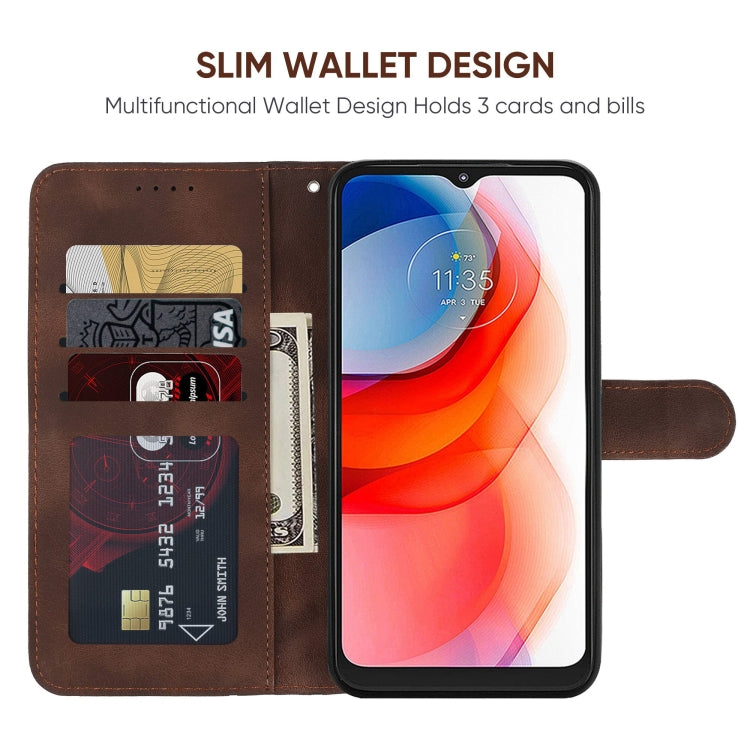 For Motorola Moto G Play 2021 Skin Feel Geometric Lines Leather Phone Case