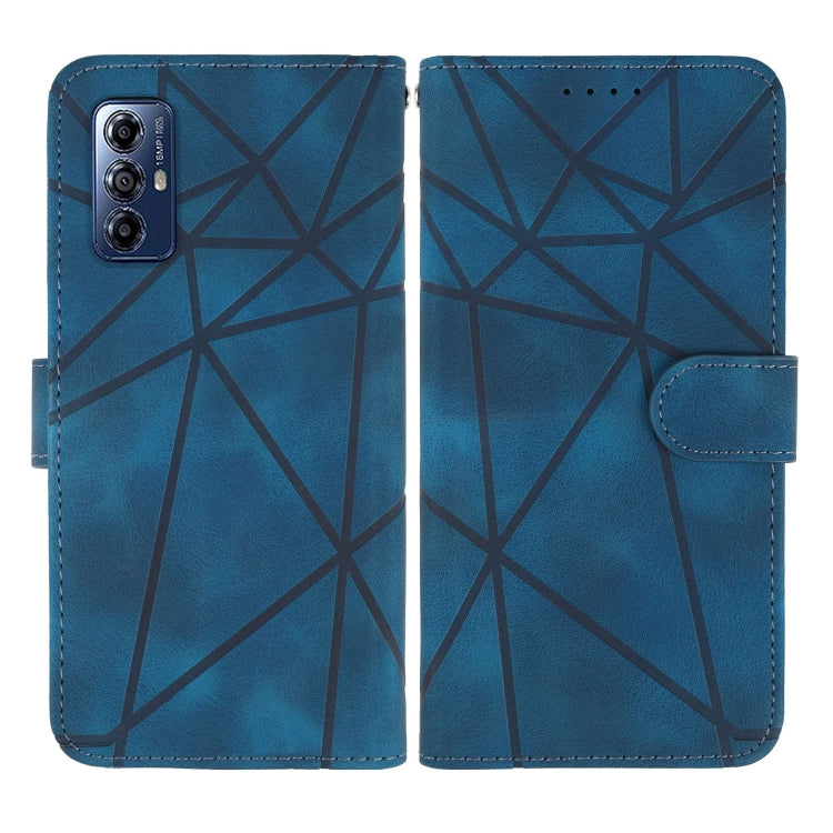 For Motorola Moto G Play 2023 Skin Feel Geometric Lines Leather Phone Case