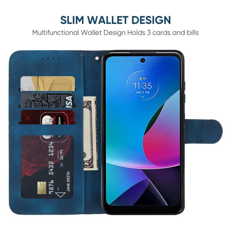 For Motorola Moto G Play 2023 Skin Feel Geometric Lines Leather Phone Case