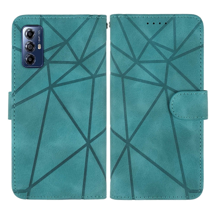 For Motorola Moto G Play 2023 Skin Feel Geometric Lines Leather Phone Case