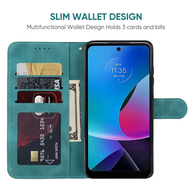 For Motorola Moto G Play 2023 Skin Feel Geometric Lines Leather Phone Case
