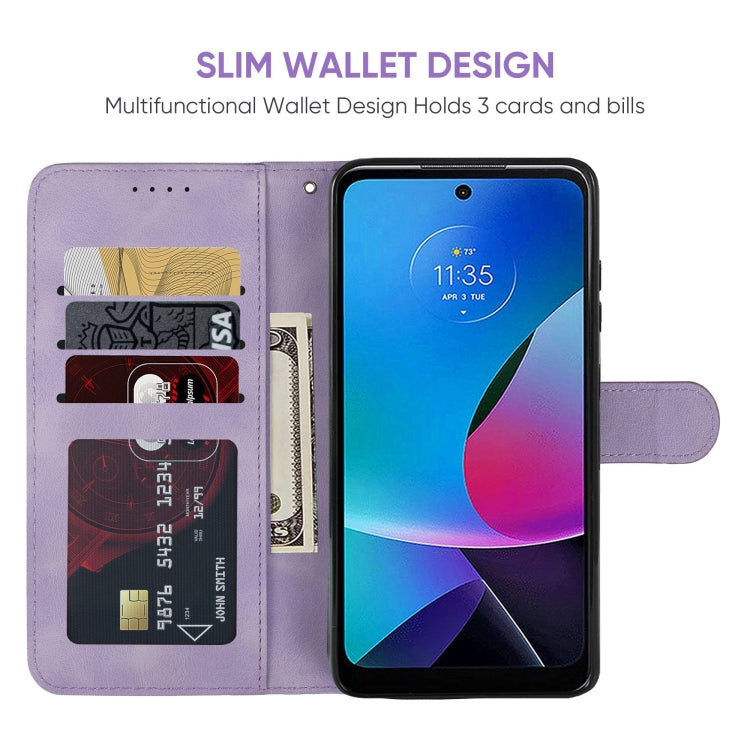 For Motorola Moto G Play 2023 Skin Feel Geometric Lines Leather Phone Case