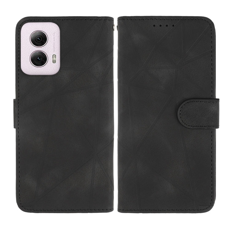 For Motorola Moto G Power 5G 2024 Skin Feel Geometric Lines Leather Phone Case