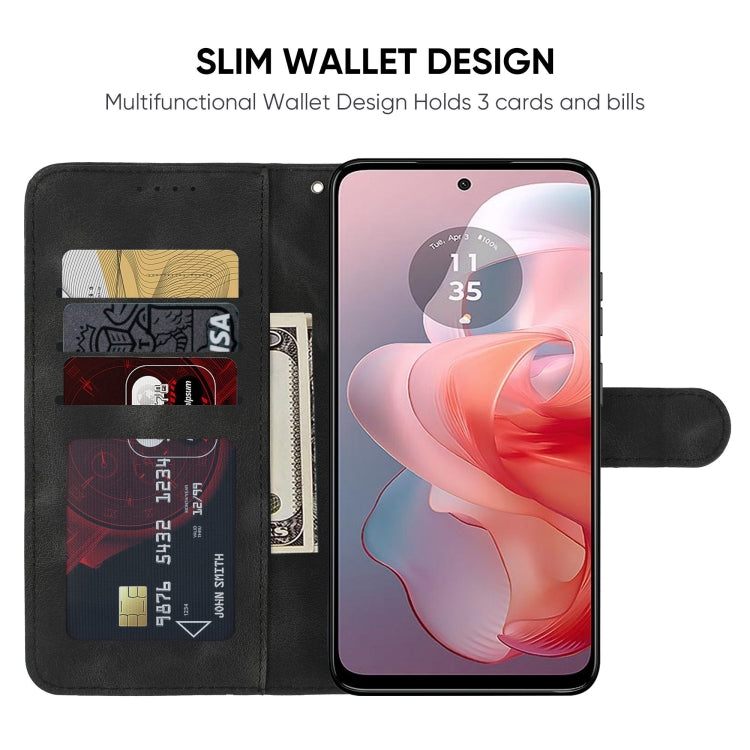 For Motorola Moto G Power 5G 2024 Skin Feel Geometric Lines Leather Phone Case