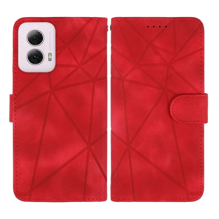 For Motorola Moto G Power 5G 2024 Skin Feel Geometric Lines Leather Phone Case