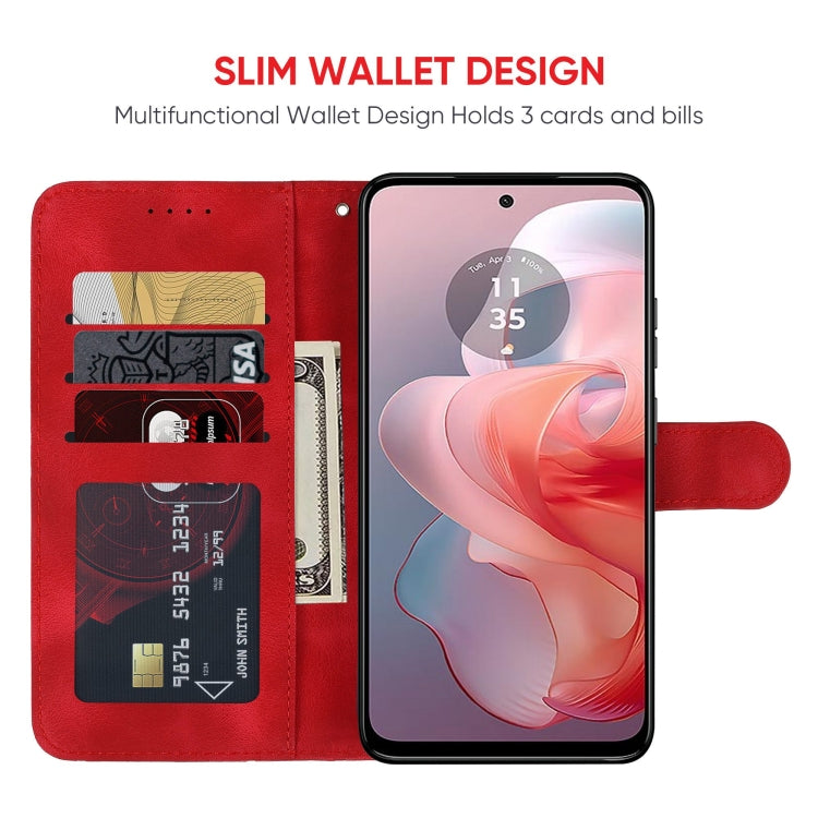 For Motorola Moto G Power 5G 2024 Skin Feel Geometric Lines Leather Phone Case