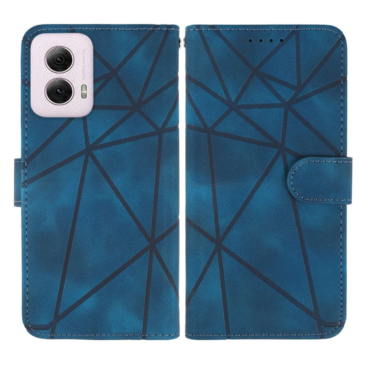 For Motorola Moto G Power 5G 2024 Skin Feel Geometric Lines Leather Phone Case