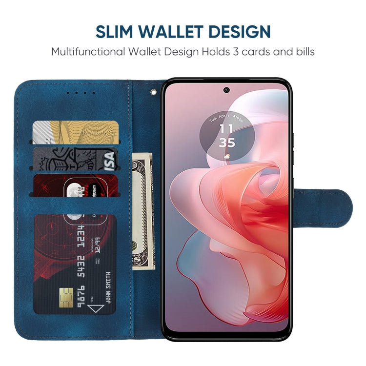 For Motorola Moto G Power 5G 2024 Skin Feel Geometric Lines Leather Phone Case