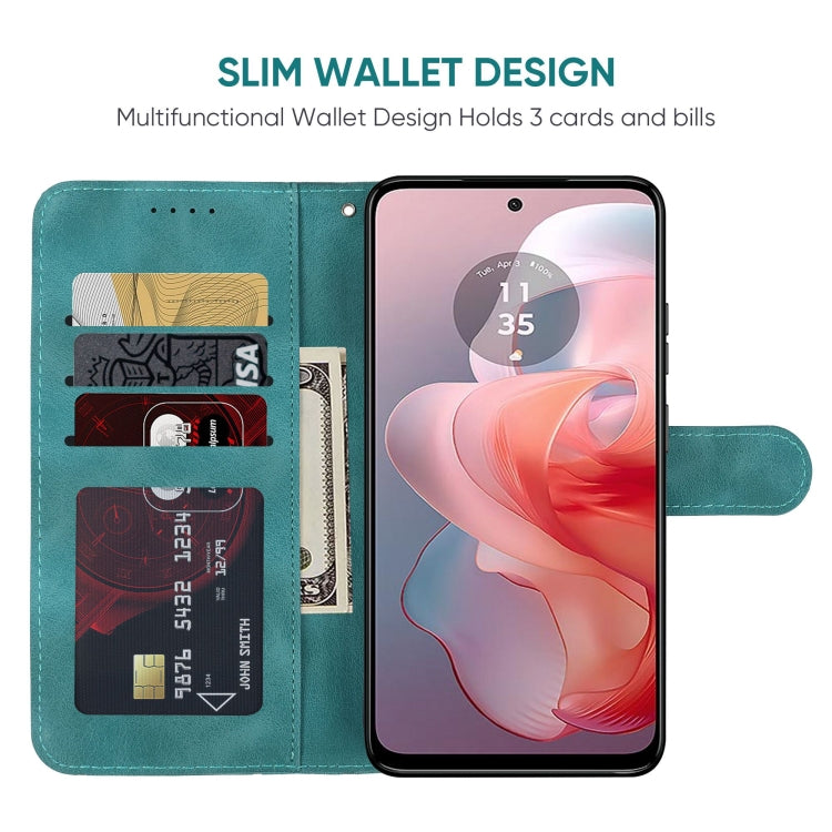 For Motorola Moto G Power 5G 2024 Skin Feel Geometric Lines Leather Phone Case