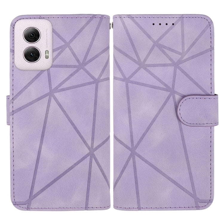 For Motorola Moto G Power 5G 2024 Skin Feel Geometric Lines Leather Phone Case