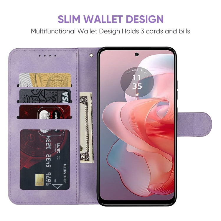 For Motorola Moto G Power 5G 2024 Skin Feel Geometric Lines Leather Phone Case