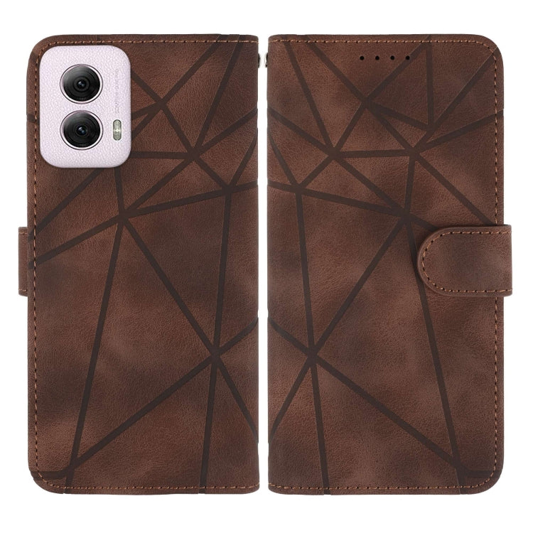 For Motorola Moto G Power 5G 2024 Skin Feel Geometric Lines Leather Phone Case