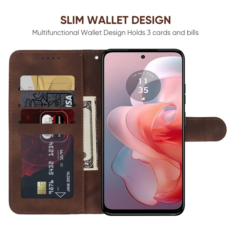 For Motorola Moto G Power 5G 2024 Skin Feel Geometric Lines Leather Phone Case