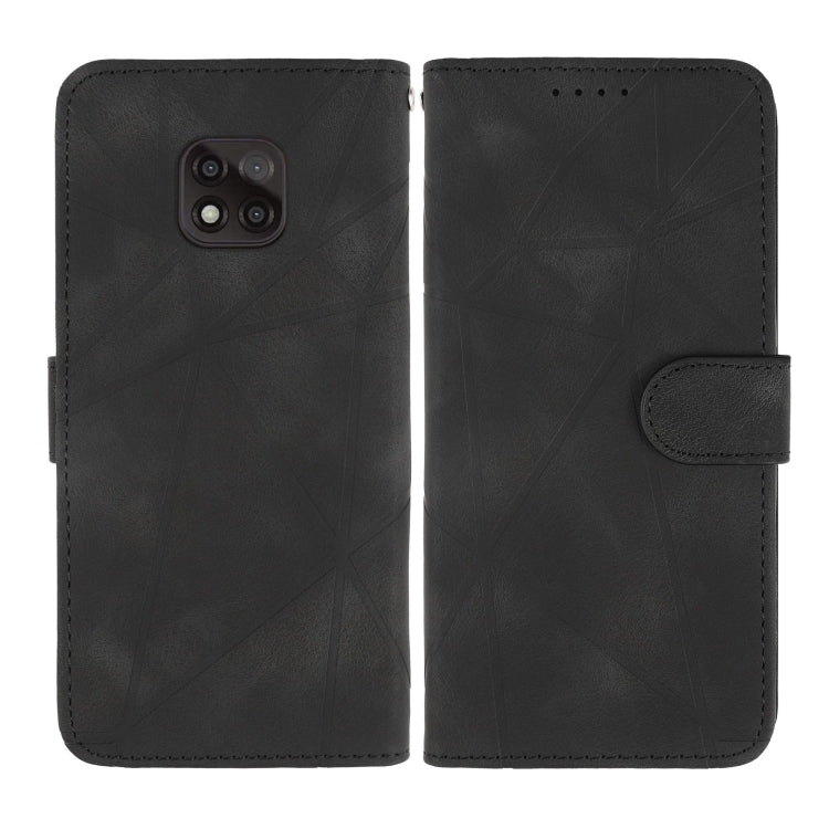 For Motorola Moto G Power 2021 Skin Feel Geometric Lines Leather Phone Case
