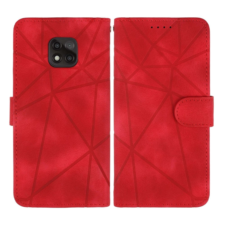For Motorola Moto G Power 2021 Skin Feel Geometric Lines Leather Phone Case