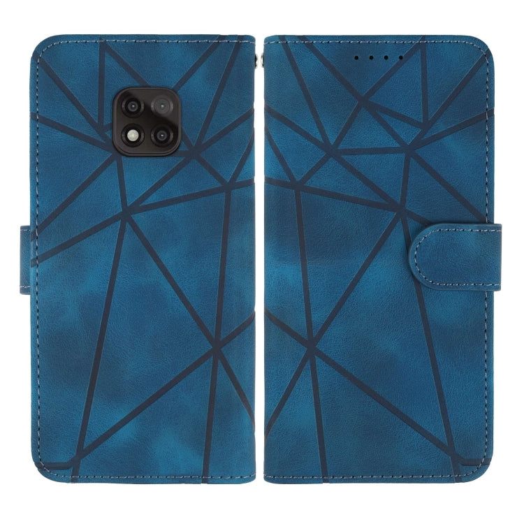 For Motorola Moto G Power 2021 Skin Feel Geometric Lines Leather Phone Case