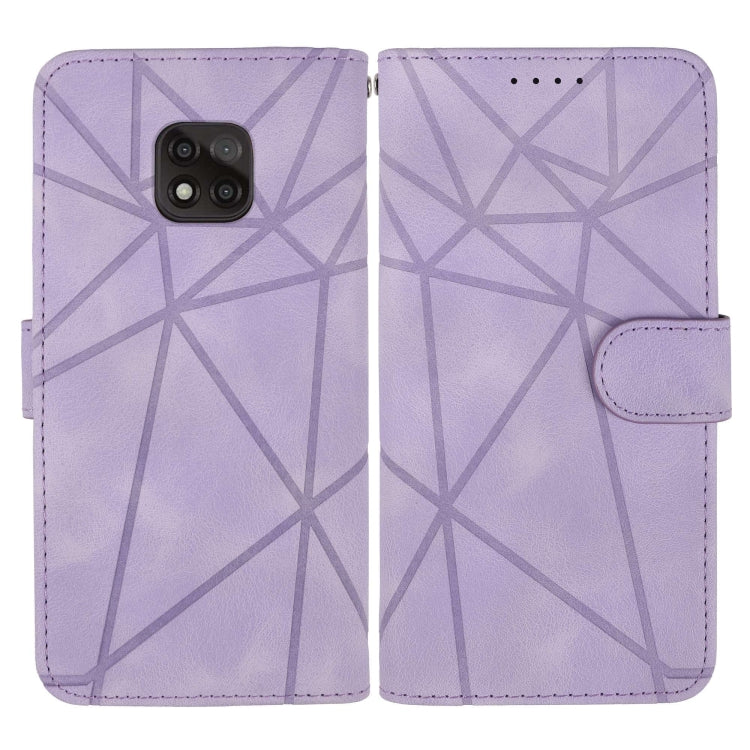 For Motorola Moto G Power 2021 Skin Feel Geometric Lines Leather Phone Case