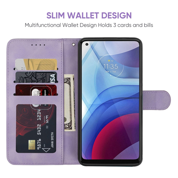 For Motorola Moto G Power 2021 Skin Feel Geometric Lines Leather Phone Case