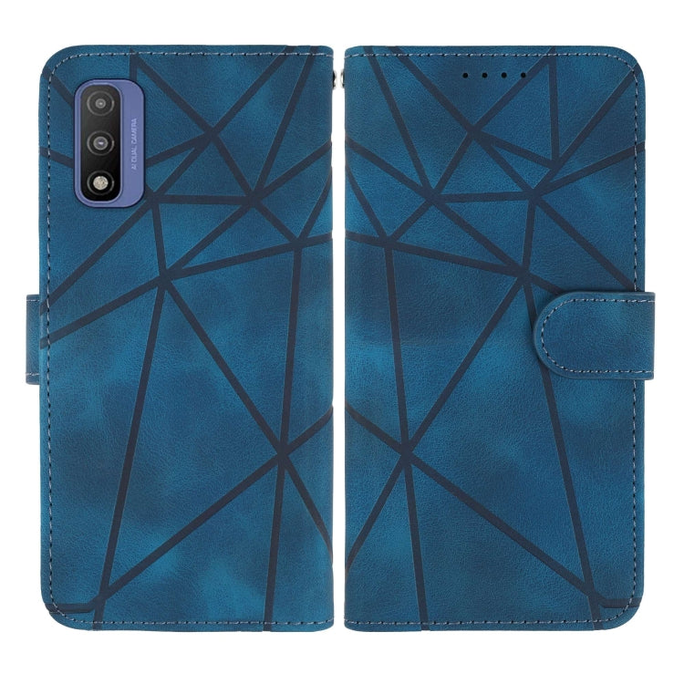 For Motorola Moto G Pure 2021 Skin Feel Geometric Lines Leather Phone Case