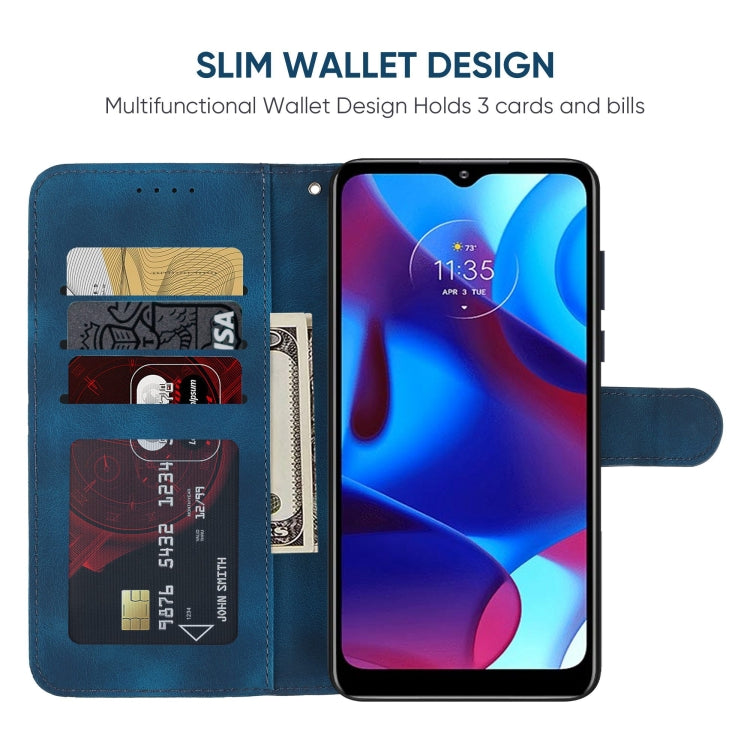 For Motorola Moto G Pure 2021 Skin Feel Geometric Lines Leather Phone Case