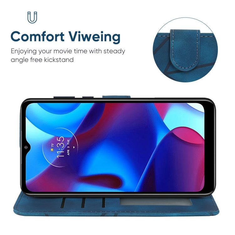 For Motorola Moto G Pure 2021 Skin Feel Geometric Lines Leather Phone Case