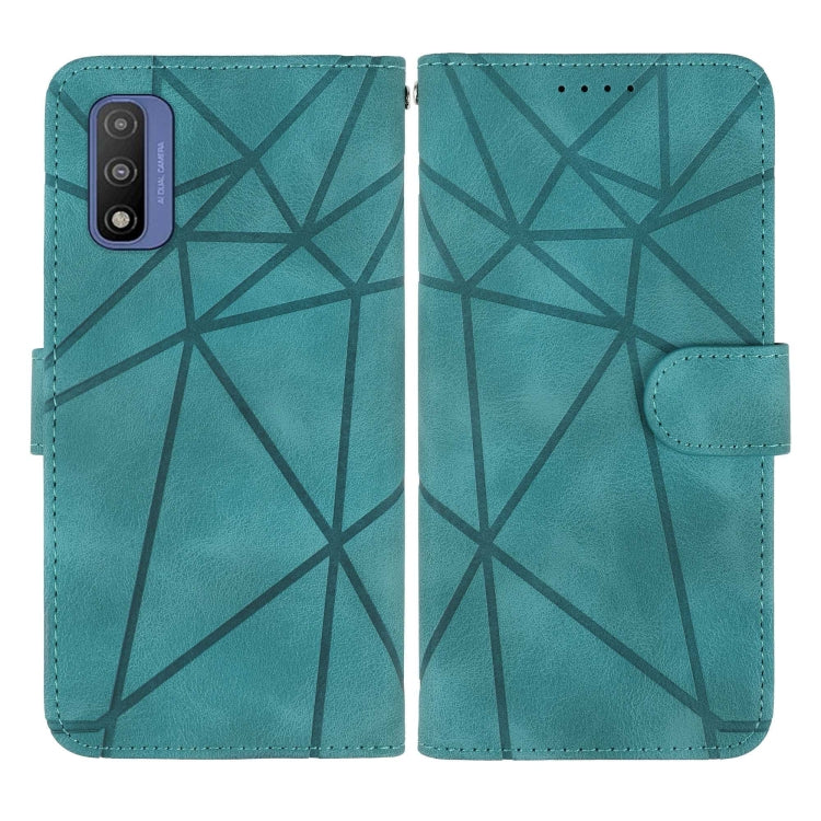 For Motorola Moto G Pure 2021 Skin Feel Geometric Lines Leather Phone Case