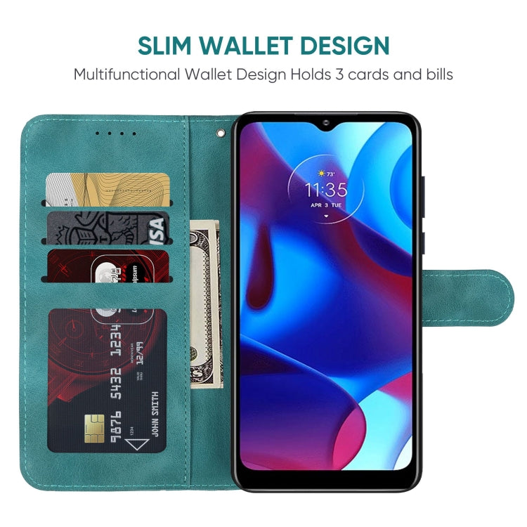 For Motorola Moto G Pure 2021 Skin Feel Geometric Lines Leather Phone Case