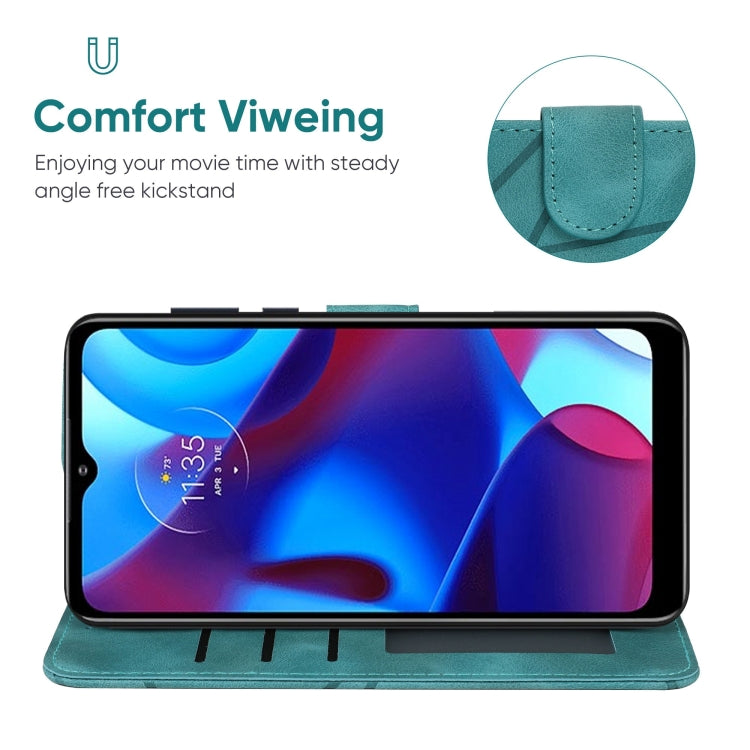 For Motorola Moto G Pure 2021 Skin Feel Geometric Lines Leather Phone Case