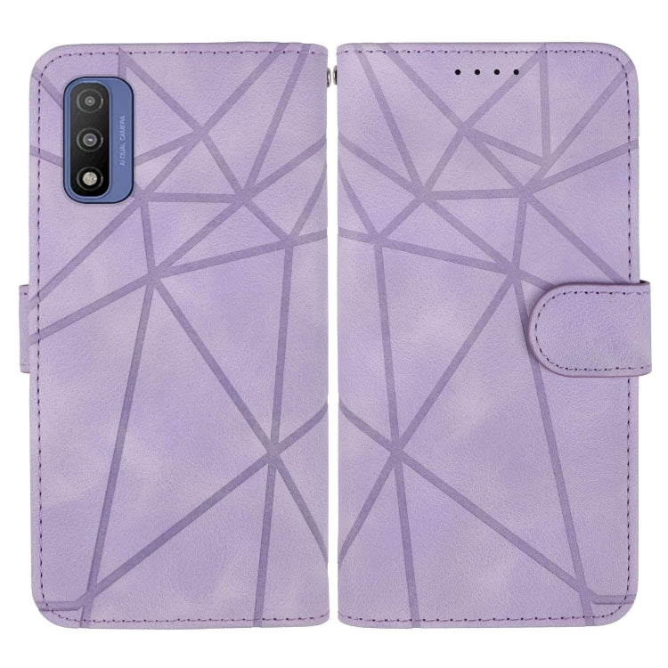 For Motorola Moto G Pure 2021 Skin Feel Geometric Lines Leather Phone Case
