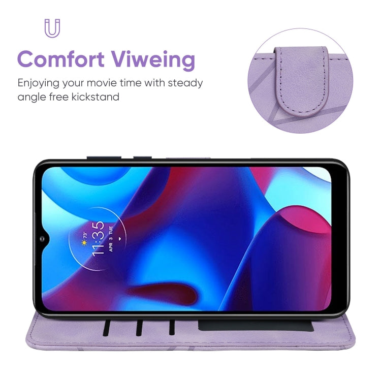 For Motorola Moto G Pure 2021 Skin Feel Geometric Lines Leather Phone Case