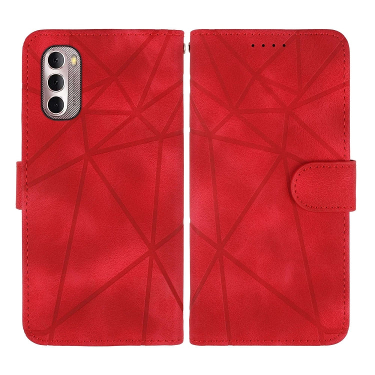 For Motorola Moto G Stylus 5G 2022 Skin Feel Geometric Lines Leather Phone Case