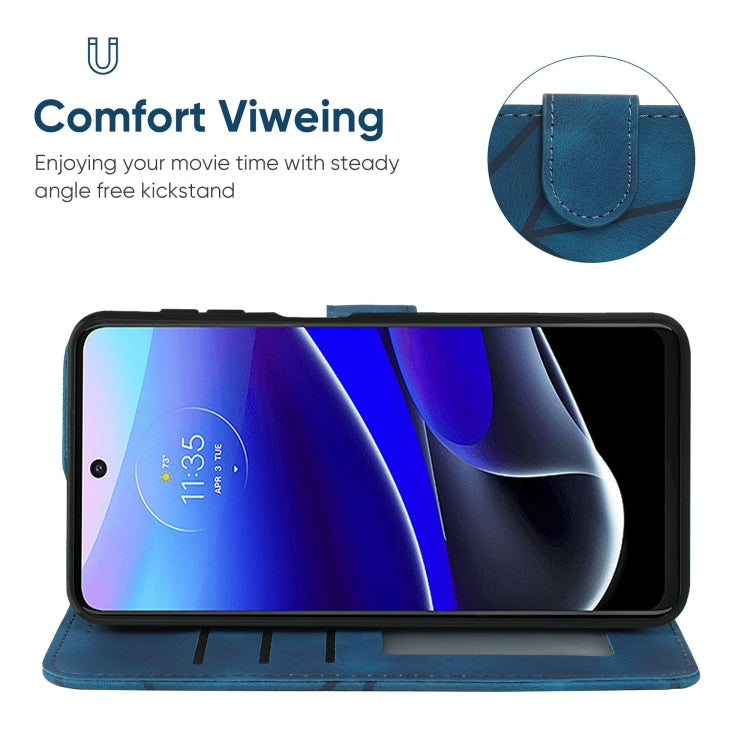 For Motorola Moto G Stylus 5G 2022 Skin Feel Geometric Lines Leather Phone Case